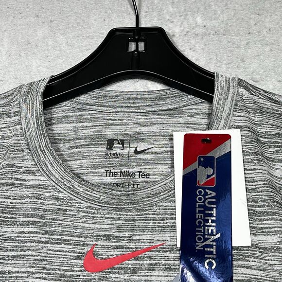 Nike Washington Nationals Dri Fit Shirt Mens Medium Gray Heather Short Sleeve - Picture 2 of 13